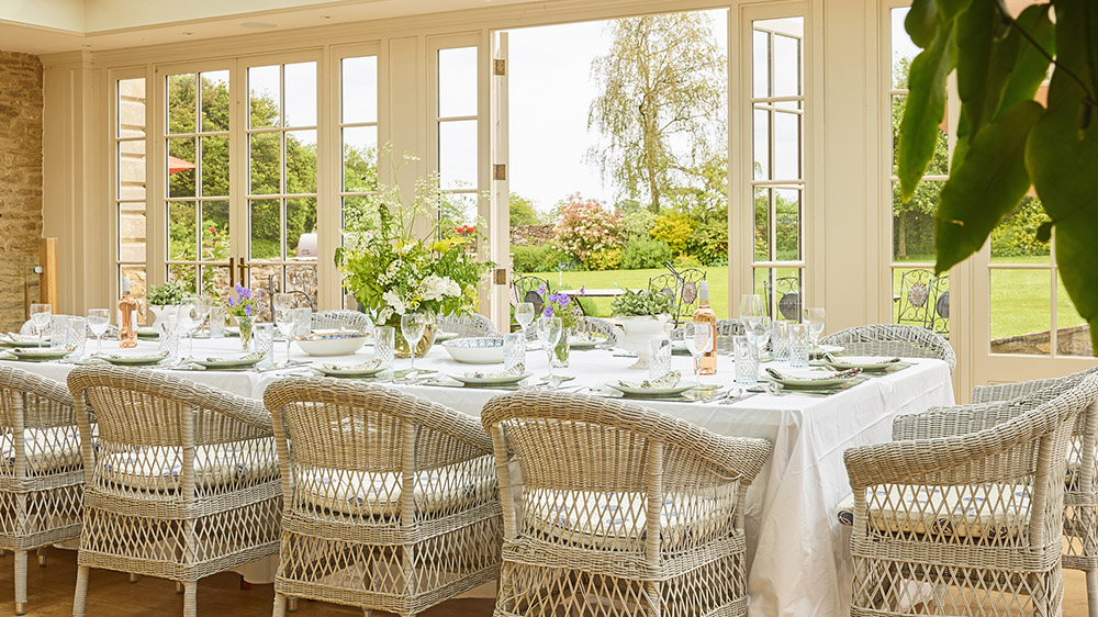 The Orangery is a light filled space for enjoying your meals all together