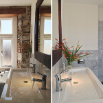 The stylish en-suite bathroom to bedroom 1 at Devon Farmhouse available to rent through The Big House Company