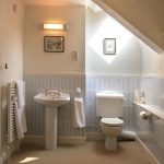 The blue bathroom at Widcombe Grange, Somerset