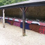The pole barn is ideal for smaller country house weekend weddings or for a large group alfresco supper