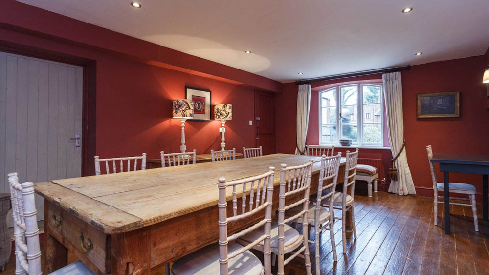 The large dining room for guests of The Big House Company in Dorset.
