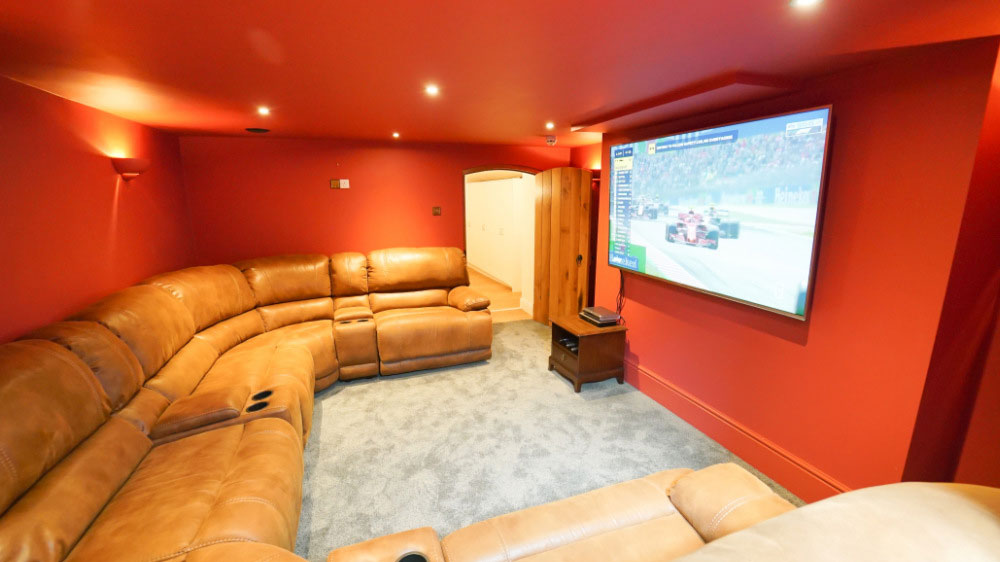 The lower ground floor at Tatham House has a cinema room, pool table & table tennis