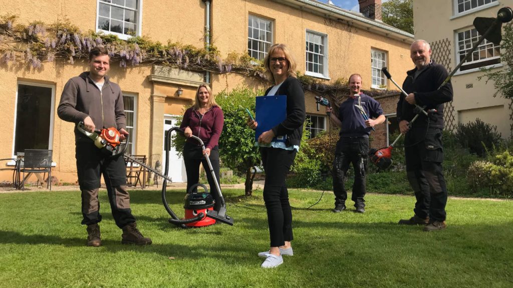 The team at the Big House Company, outside Tone Dale House, Wellington, Somerset