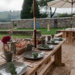 Outdoor dining at party house in Devon