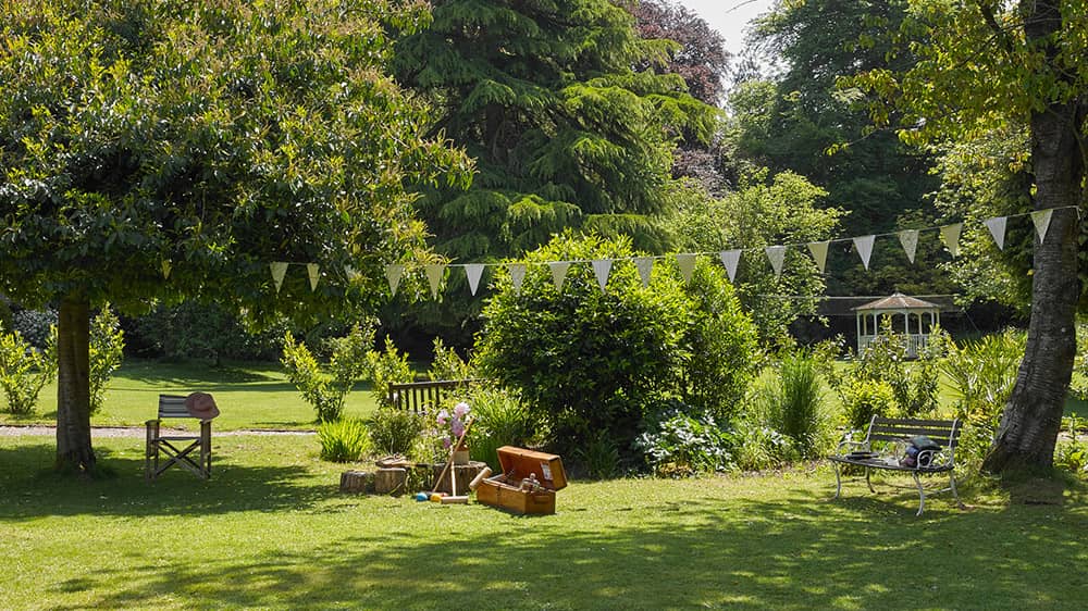 Tone Dale House has an unfenced mill leat running beside the garden