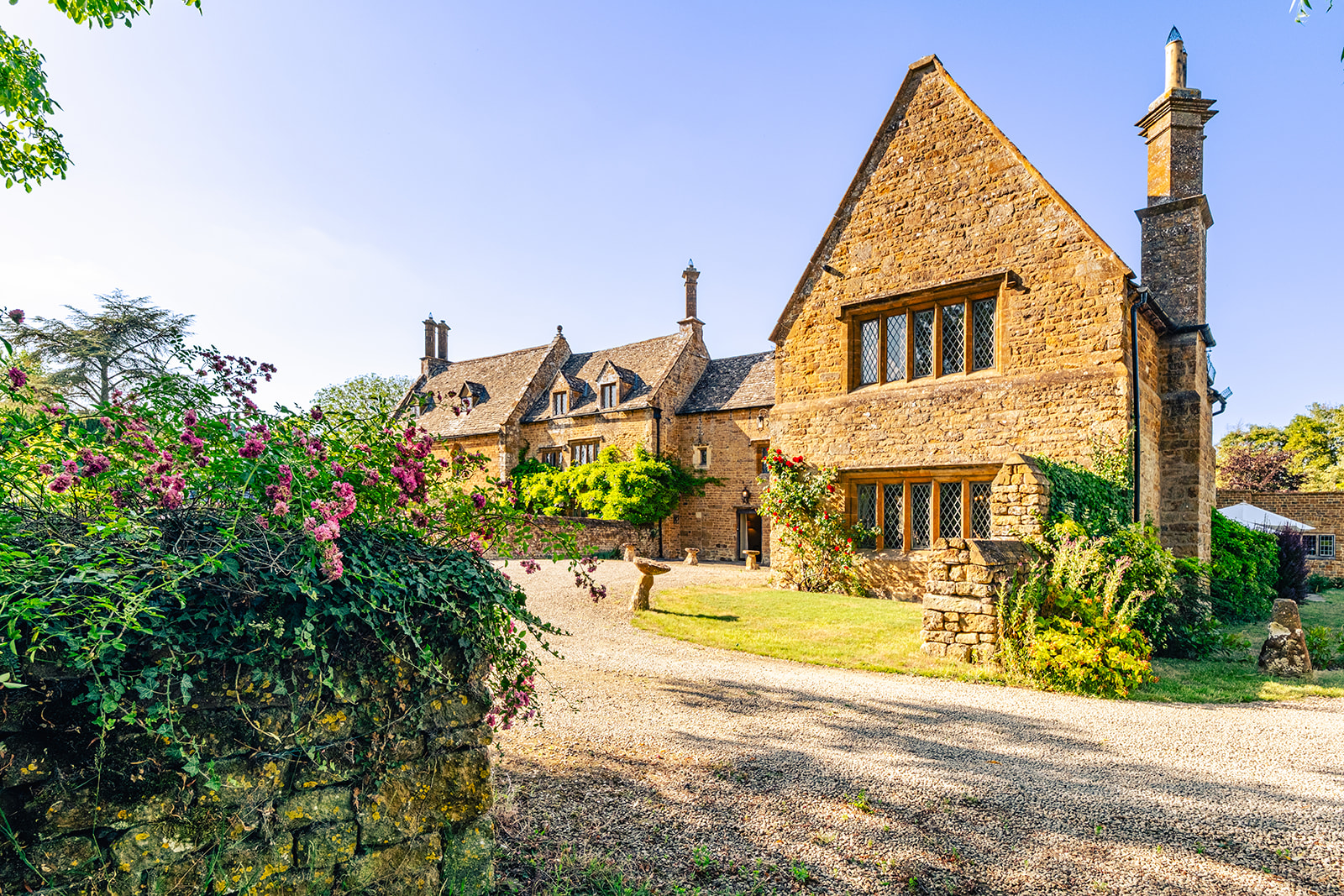 Tysoe Manor gardens in the Cotswolds countryside