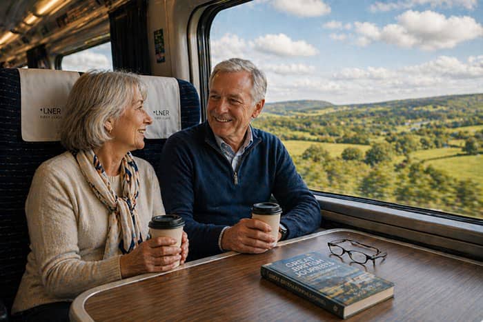 Older Couple Train UK Staycation
